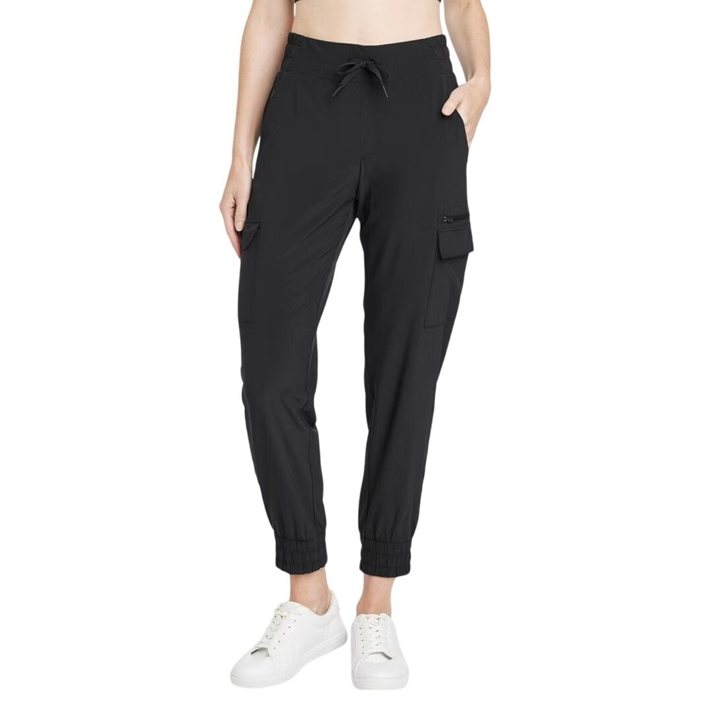 All in Motion Women's Black Active Light Woven Cargo Jogger Size Small